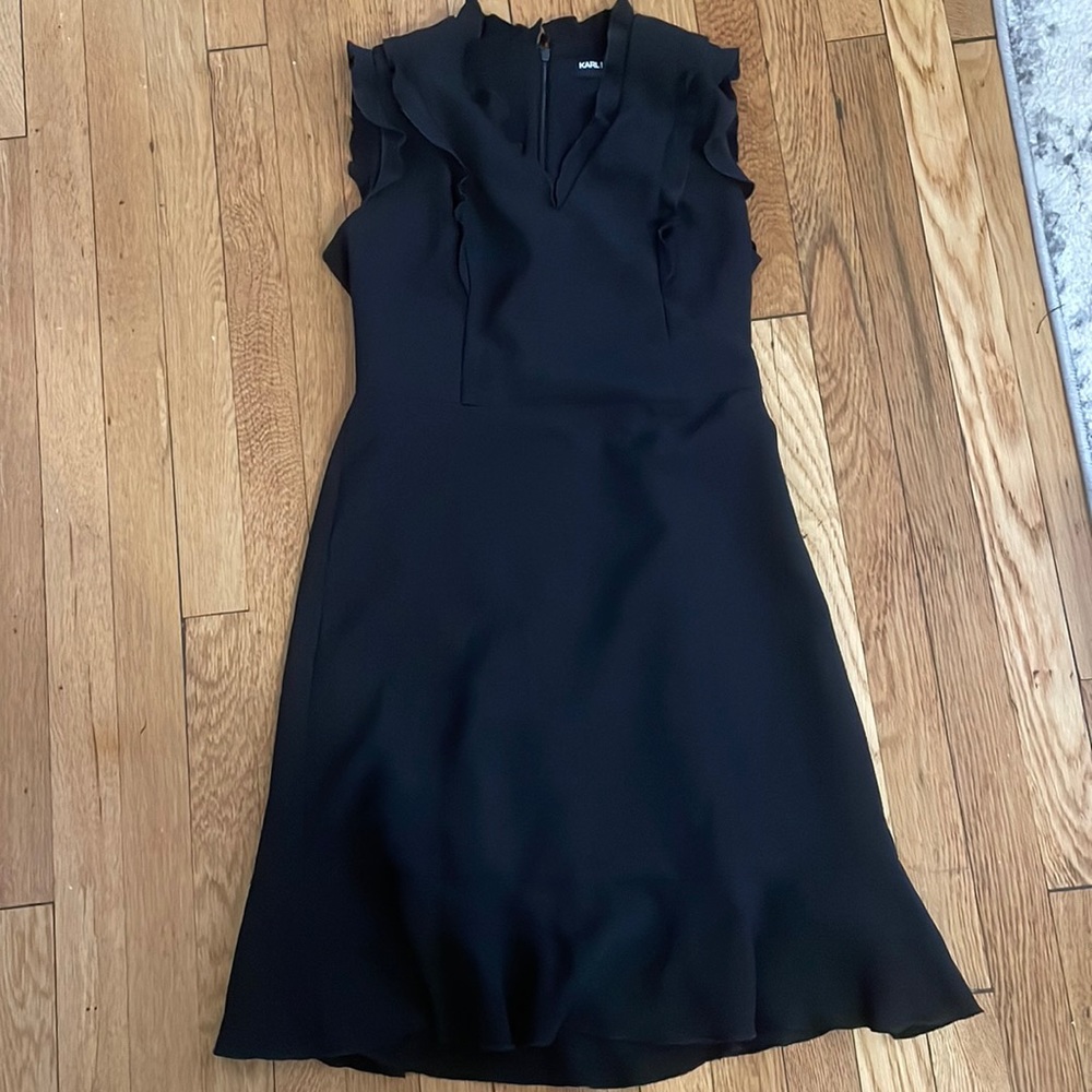 Karl Lagerfeld formal black ruffle dress
